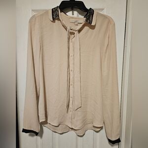 Womens Loft Button Down Shirt with Tie